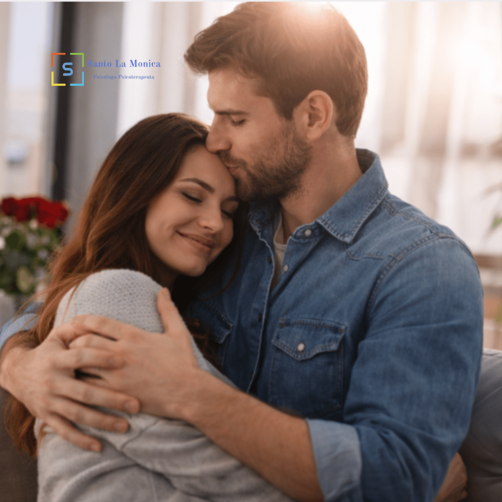 Love bombing, cos’è e perché alcune relazioni iniziano con un’eccessiva idealizzazione 1 Coppia abbracciata con un'intensità travolgente nelle prime fasi della relazione.